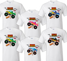 Load image into Gallery viewer, Monster TrucK Family T-shirt Birthday Matching Party Celebration Reunion Jam