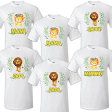 Load image into Gallery viewer, Lion Birthday T Shirt Family matching celebration reunion party tee kid Jungle