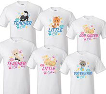 Load image into Gallery viewer, Cat birthday shirts Matching Family First birthday bee outfit/ Kitty tee Mommy