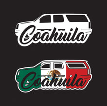 Load image into Gallery viewer, Coahuila Yucon GMC Decal Troka Silhouette letters Decal Car Window Laptop Map Vinyl Sticker Mexico COAH Mx Estado Trokiando Trokas decal