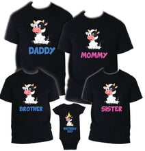 Load image into Gallery viewer, Cow Birthday T Shirt Family matching celebration reunion party tee mom kid Farm