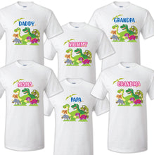 Load image into Gallery viewer, Dinosaur t shirt Birthday Matching Party Family Kid Tshirt Mom, dad, sister 2