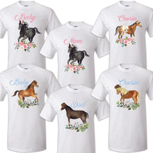Load image into Gallery viewer, Horse Birthday T Shirt Family matching celebration reunion party tee kid Farm