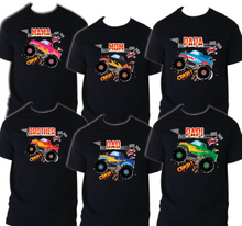 Load image into Gallery viewer, Monster TrucK Family T-shirt Birthday Matching Party Celebration Reunion Jam