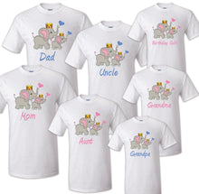 Load image into Gallery viewer, Elephant Birthday Matching T-shirt Party Family Kid Reunion Celebration Tee Shirt