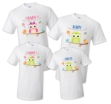 Load image into Gallery viewer, Owl Bird Birthday Matching T-shirts Party Family Kid Tshirt Mom, dad, sister