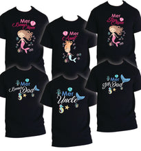 Load image into Gallery viewer, Mermaid Family Matching Birthday Party T-shirts Shirt Celebration Reunion Kids 2