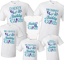 Load image into Gallery viewer, Mermaid Family Matching Birthday Party T-shirts Shirt Celebration Reunion Kids 3
