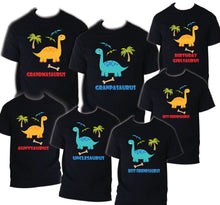 Load image into Gallery viewer, Dinosaur t shirt Birthday Matching Party Family Kid Tshirt Mom, dad, sister