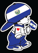 Load image into Gallery viewer, El Salvador Boy Decal Car Window Vinyl Sticker El Salvador flag with boy Sticker Monito Salvadoriandecal
