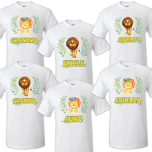 Load image into Gallery viewer, Lion Birthday T Shirt Family matching celebration reunion party tee kid Jungle