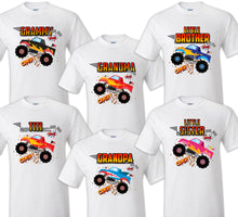 Load image into Gallery viewer, Monster TrucK Family T-shirt Birthday Matching Party Celebration Reunion Jam
