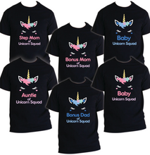 Load image into Gallery viewer, Unicorn Squad Birthday Matching T-shirts Party Family Kid shirt Mom, dad Reunion