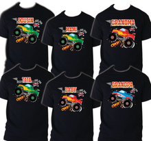 Load image into Gallery viewer, Monster TrucK Family T-shirt Birthday Matching Party Celebration Reunion Jam