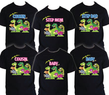 Load image into Gallery viewer, Dinosaur t shirt Birthday Matching Party Family Kid Tshirt Mom, dad, sister 2