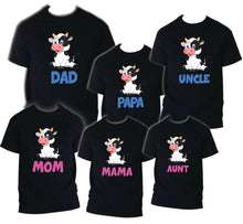 Load image into Gallery viewer, Cow Birthday T Shirt Family matching celebration reunion party tee mom kid Farm