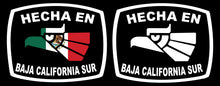 Load image into Gallery viewer, Hecha en Baja California Sur letters Decal Car Window Laptop Flag Vinyl Sticker Mexico SLP Mexican Sticker, Trucking, Trokiando Trucks MX
