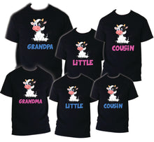 Load image into Gallery viewer, Cow Birthday T Shirt Family matching celebration reunion party tee mom kid Farm