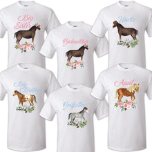 Load image into Gallery viewer, Horse Birthday T Shirt Family matching celebration reunion party tee kid Farm
