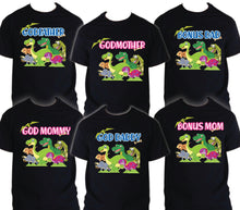 Load image into Gallery viewer, Dinosaur t shirt Birthday Matching Party Family Kid Tshirt Mom, dad, sister 2