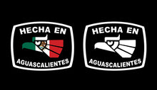 Load image into Gallery viewer, Hecha en Aguascalientes letters Decal Car Window Laptop Flag Vinyl Sticker Mexico AGS Mexican Sticker, Trucking, Trokiando Trucks decal Mex