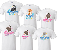 Load image into Gallery viewer, Cat birthday shirts Matching Family First birthday bee outfit/ Kitty tee Mommy