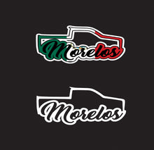 Load image into Gallery viewer, Morelos Decal Troka Silhouette letters Decal Car Window Laptop Map Vinyl Sticker Mexico MOR Mx Estado