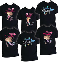 Load image into Gallery viewer, Mermaid Family Matching Birthday Party T-shirts Shirt Celebration Reunion Kids 2