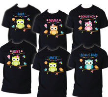 Load image into Gallery viewer, Owl Bird Birthday Matching T-shirts Party Family Kid Tshirt Mom, dad, sister