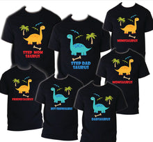 Load image into Gallery viewer, Dinosaur t shirt Birthday Matching Party Family Kid Tshirt Mom, dad, sister