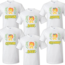 Load image into Gallery viewer, Lion Birthday T Shirt Family matching celebration reunion party tee kid Jungle