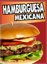 Load image into Gallery viewer, Hamburguesa Mexicana Decal Window Sticker Mexican Food Truck Concession Vinyl Restaurant Mexican hamburger