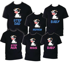 Load image into Gallery viewer, Cow Birthday T Shirt Family matching celebration reunion party tee mom kid Farm