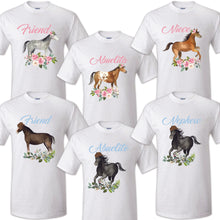 Load image into Gallery viewer, Horse Birthday T Shirt Family matching celebration reunion party tee kid Farm