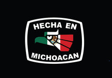 Load image into Gallery viewer, Hecha en Michoacan letters Decal Car Window Laptop Flag Vinyl Sticker Mexico MICH Mexican Sticker, Trucking, Trokiando Trucks decal MX Mex