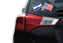 Load image into Gallery viewer, El Salvador USA Unity Flags Decal Car Window Laptop Vinyl Sticker Salvadorian