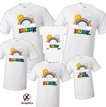 Load image into Gallery viewer, Rainbow Birthday T Shirt Birthday Matching T-shirts Party Family Kid Reunion