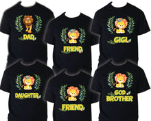 Load image into Gallery viewer, Lion Birthday T Shirt Family matching celebration reunion party tee kid Jungle