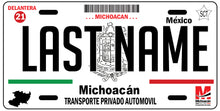 Load image into Gallery viewer, Michoacan Car Plate aluminum License Plate Mex MICH Mexico State CUSTOMIZED Trokas Trokiando Estados de Mexico, Mexican State Car Plate