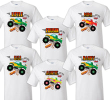 Load image into Gallery viewer, Monster TrucK Family T-shirt Birthday Matching Party Celebration Reunion Jam