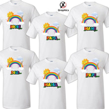 Load image into Gallery viewer, Rainbow Birthday T Shirt Birthday Matching T-shirts Party Family Kid Reunion