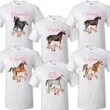 Load image into Gallery viewer, Horse Birthday T Shirt Family matching celebration reunion party tee kid Farm