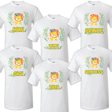 Load image into Gallery viewer, Lion Birthday T Shirt Family matching celebration reunion party tee kid Jungle