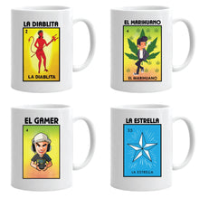 Load image into Gallery viewer, Loteria Mexican Bingo Mug Mexican Mug Gift Celebration Lottery Game Funny Mug MEX Mug Hispanic Mug Coffee drink mug