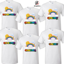 Load image into Gallery viewer, Rainbow Birthday T Shirt Birthday Matching T-shirts Party Family Kid Reunion