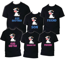 Load image into Gallery viewer, Cow Birthday T Shirt Family matching celebration reunion party tee mom kid Farm