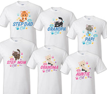 Load image into Gallery viewer, Cat birthday shirts Matching Family First birthday bee outfit/ Kitty tee Mommy
