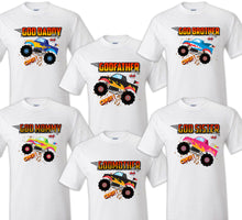 Load image into Gallery viewer, Monster TrucK Family T-shirt Birthday Matching Party Celebration Reunion Jam