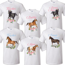Load image into Gallery viewer, Horse Birthday T Shirt Family matching celebration reunion party tee kid Farm