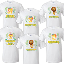 Load image into Gallery viewer, Lion Birthday T Shirt Family matching celebration reunion party tee kid Jungle